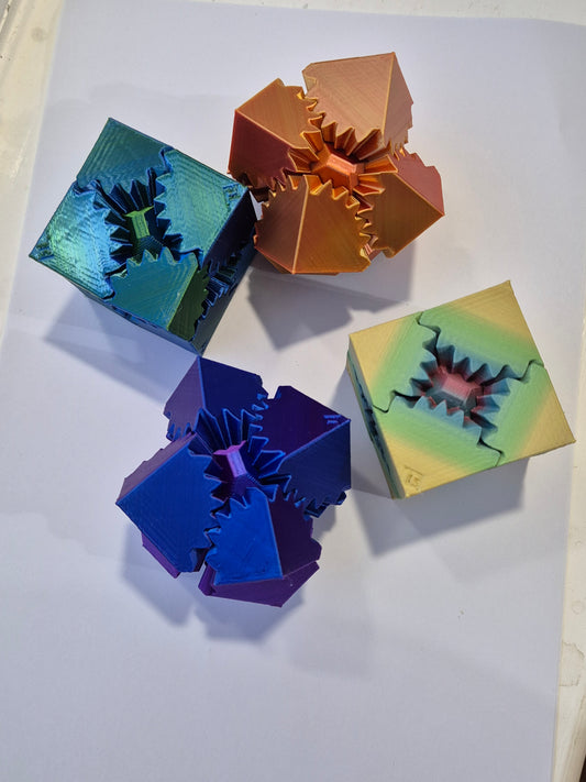 Fidget Gear Cube Colourful sensory fidget toy for ADHA autism and stimming