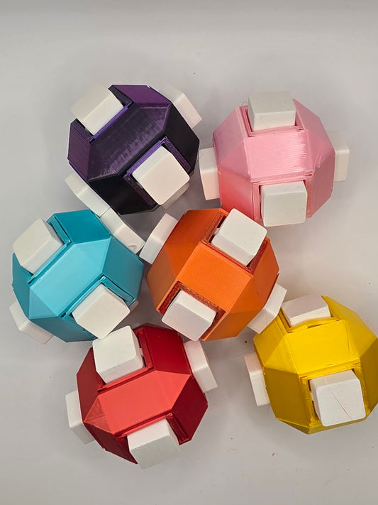 3dFidgets ASMR Click-a-sphere - Clicky Buttons with Real Mechanical Switches in Vibrant Colours for Sensory Play