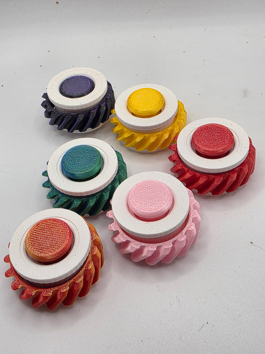 3dFidgets Button Ring - Vibrant Colors with Textured Design for Enhanced Fidgeting Experience