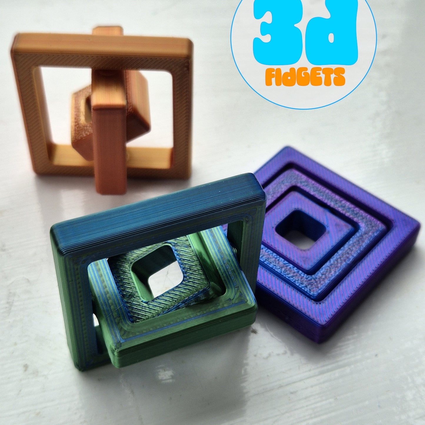 3dFidgets Gyro square fidget toy for fidget hands trending fidgety toy 2024 craze sensory fidgettoy adults