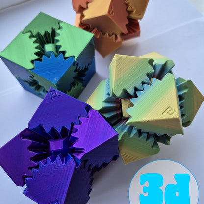 Fidget Gear Cube Colourful sensory fidget toy for ADHA autism and stimming