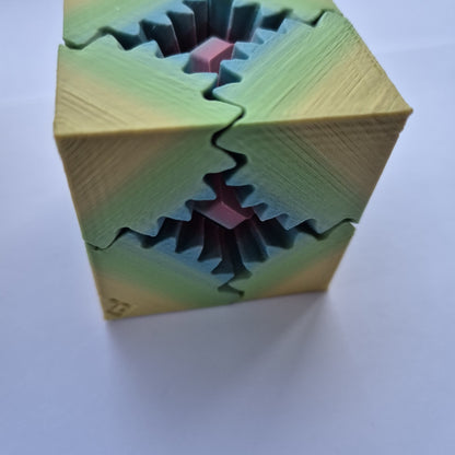 Fidget Gear Cube Colourful sensory fidget toy for ADHA autism and stimming