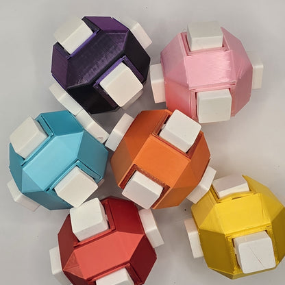 3dFidgets ASMR Click-a-sphere - Clicky Buttons with Real Mechanical Switches in Vibrant Colours for Sensory Play