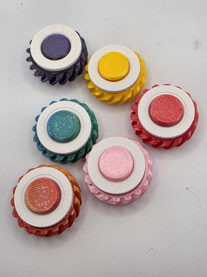 3dFidgets Button Ring - Vibrant Colors with Textured Design for Enhanced Fidgeting Experience