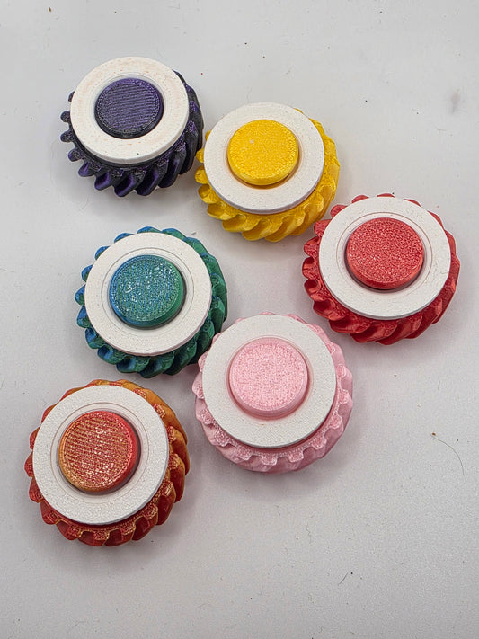 3dFidgets Button Ring - Vibrant Colors with Textured Design for Enhanced Fidgeting Experience