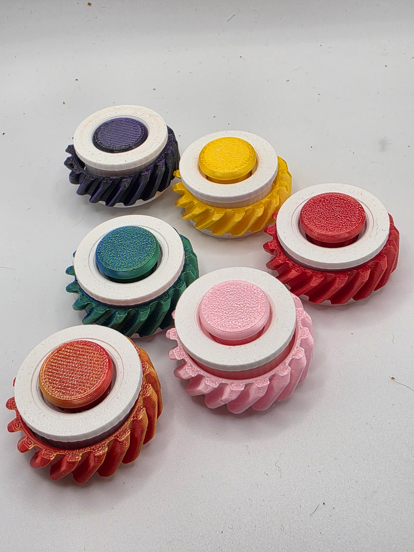 3dFidgets Button Ring - Vibrant Colors with Textured Design for Enhanced Fidgeting Experience