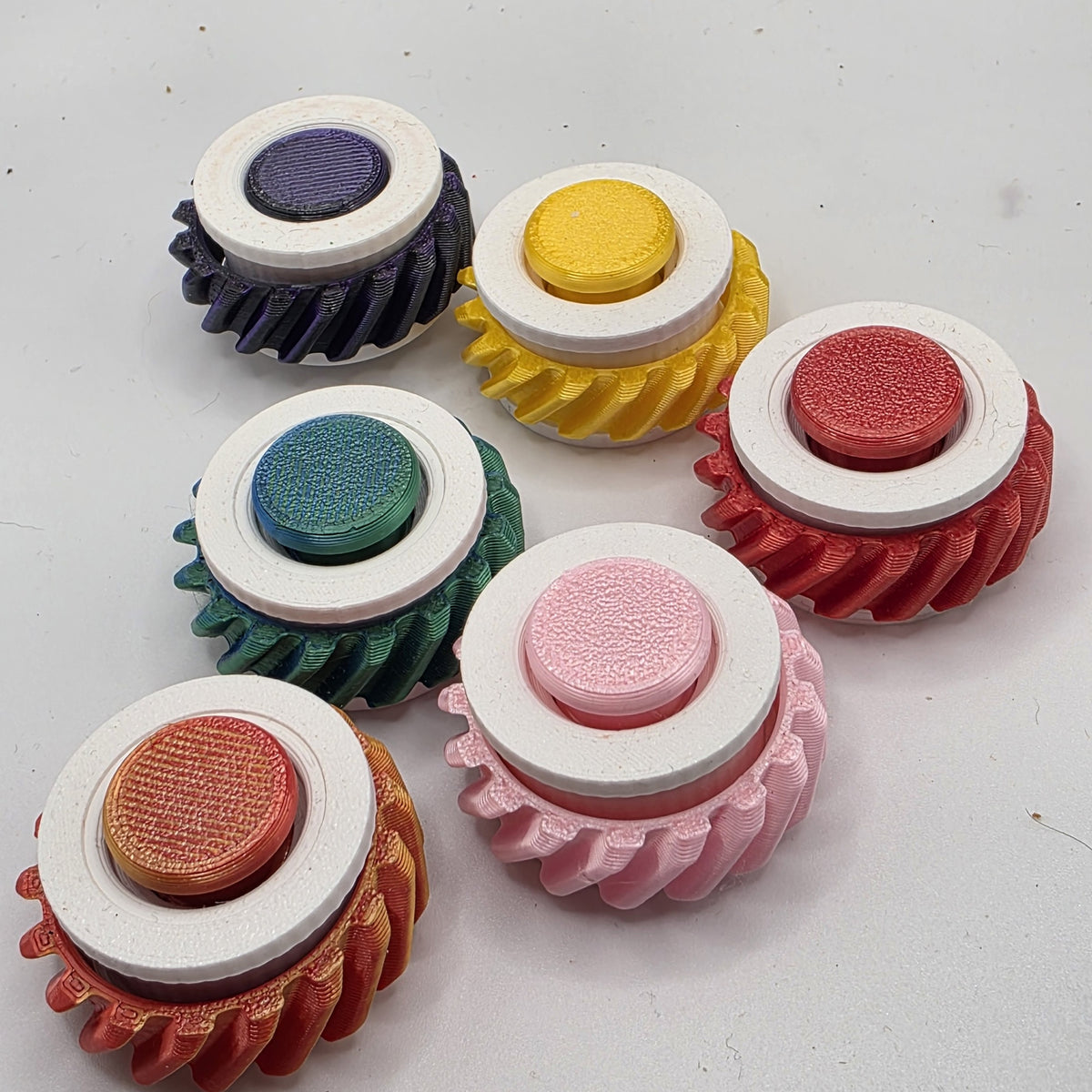 3dFidgets Button Ring - Vibrant Colors with Textured Design for Enhanced Fidgeting Experience