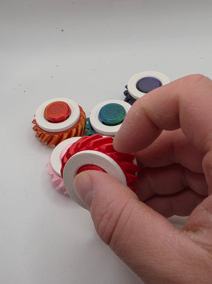 3dFidgets Button Ring - Vibrant Colors with Textured Design for Enhanced Fidgeting Experience