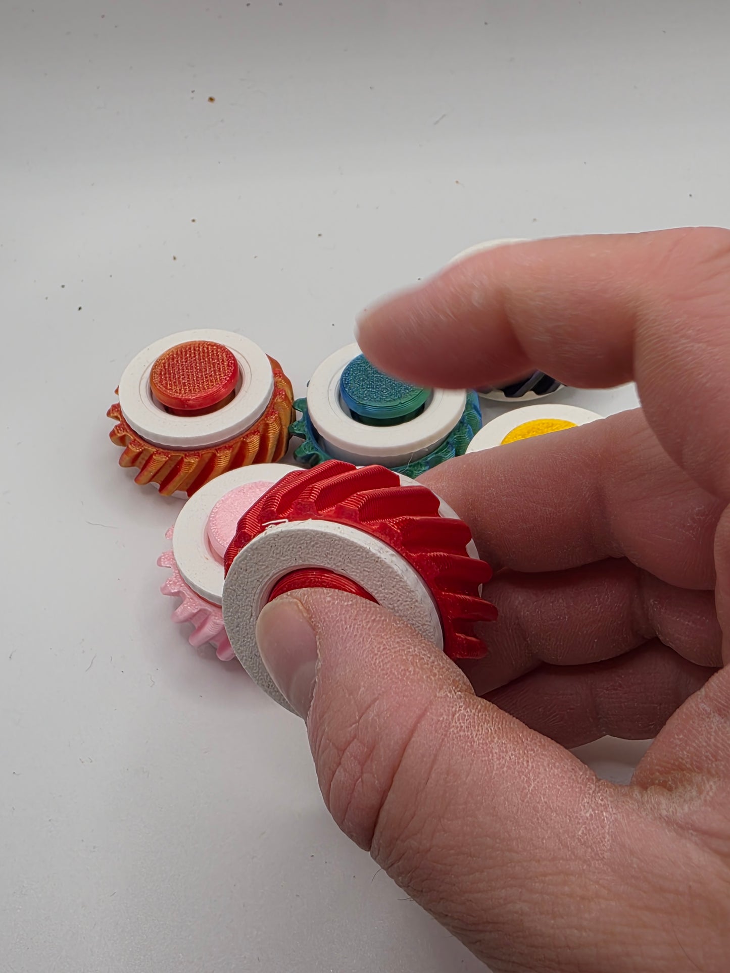 3dFidgets Button Ring - Vibrant Colors with Textured Design for Enhanced Fidgeting Experience