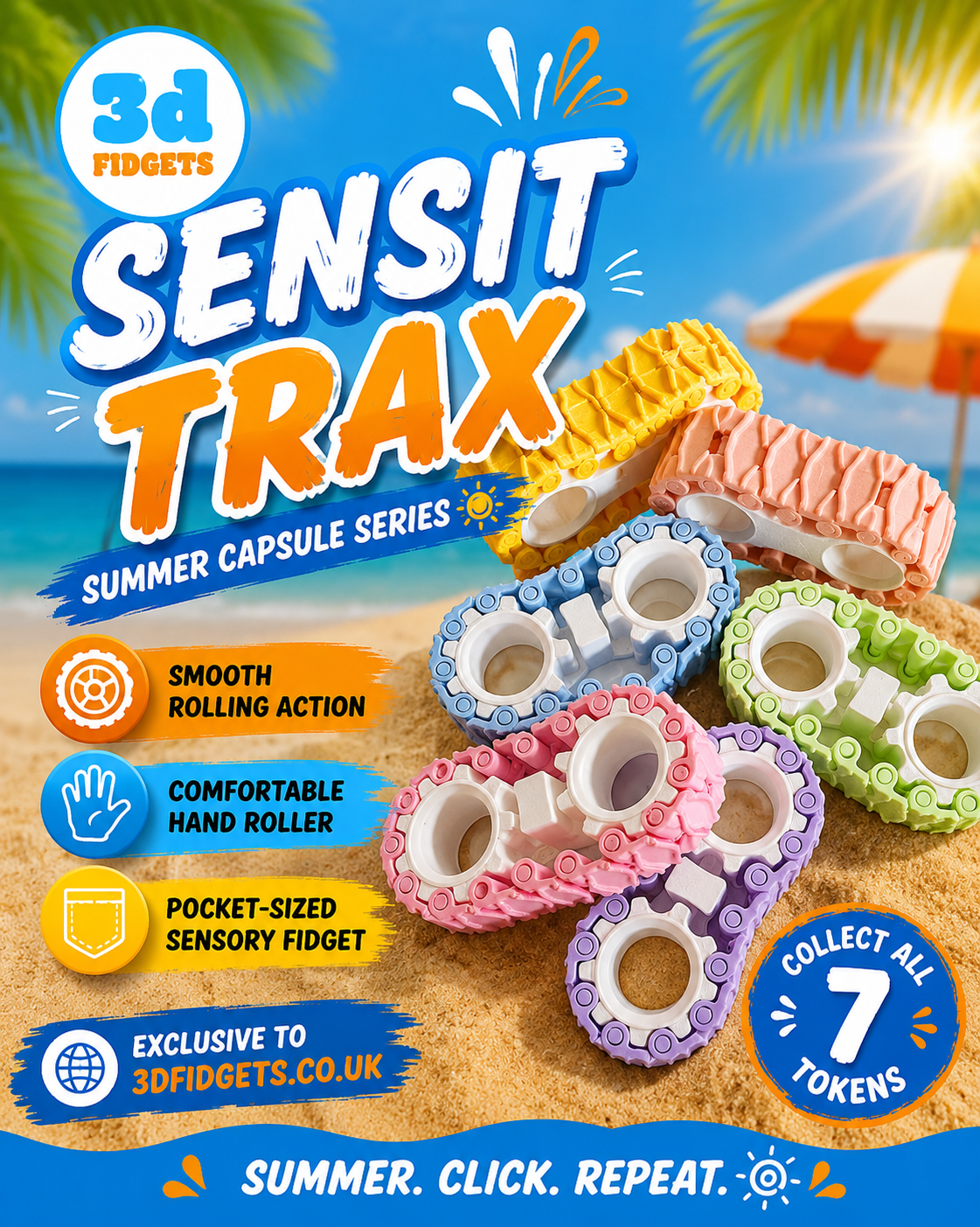 3dFidgets sesnit Trax - summer event fidget